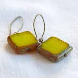 Marigold Yellow Antique Earrings